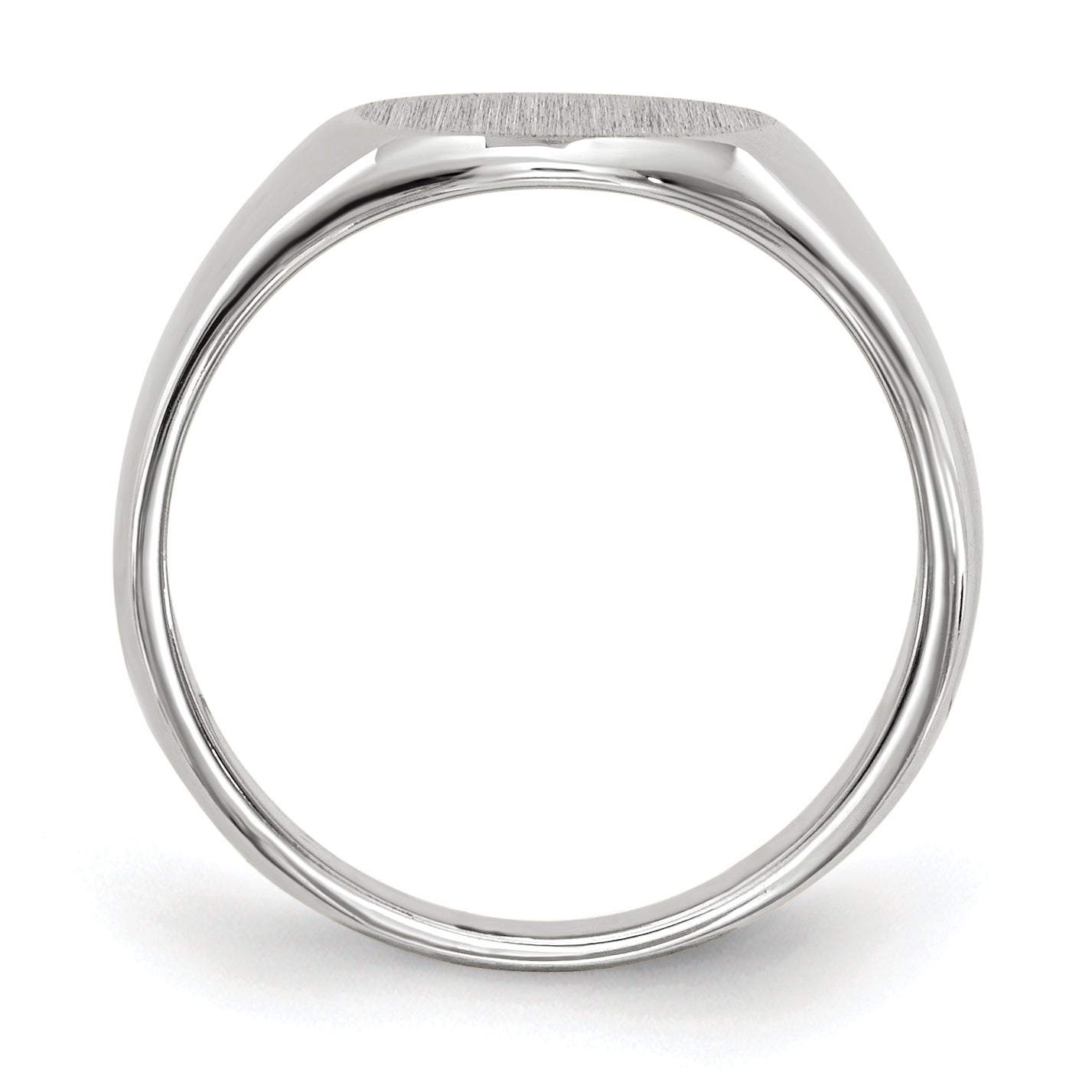 14k White Gold 8.5x8.0mm Closed Back Child's Signet Ring Secondary image