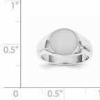14k White Gold 8.5x8.0mm Closed Back Child's Signet Ring