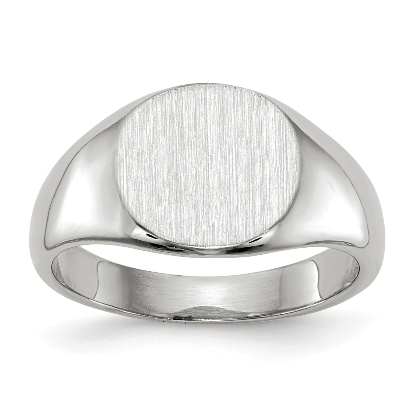 14k White Gold 8.5x8.0mm Closed Back Child's Signet Ring Main image