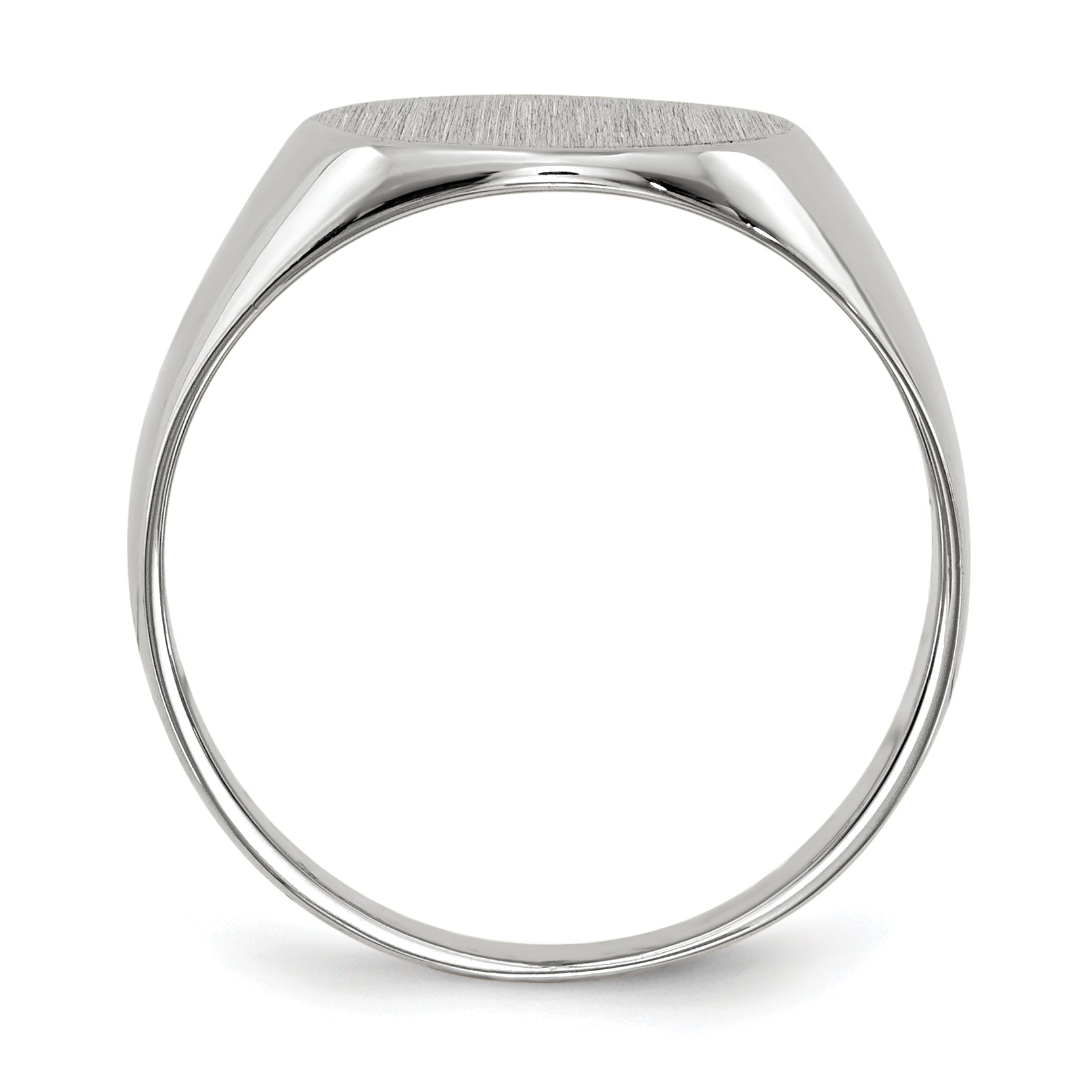 14k White Gold 10.0x11.0mm Closed Back Signet Ring Secondary image