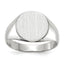 14k White Gold 10.0x11.0mm Closed Back Signet Ring