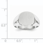 14k White Gold 12.5x13.5mm Closed Back Men's Signet Ring