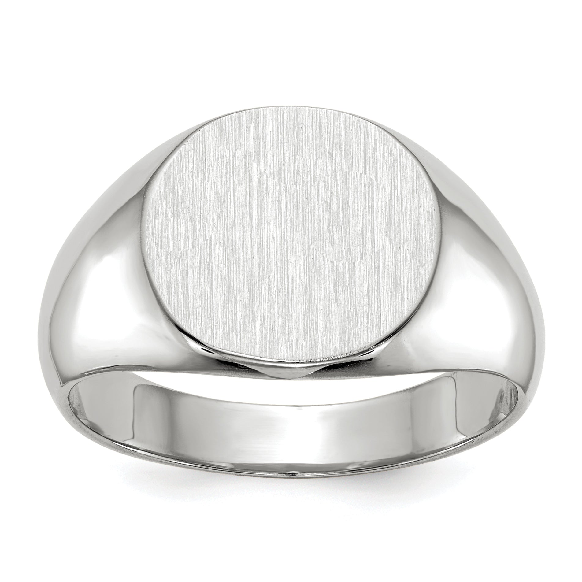 14k White Gold 12.5x13.5mm Closed Back Men's Signet Ring Main image