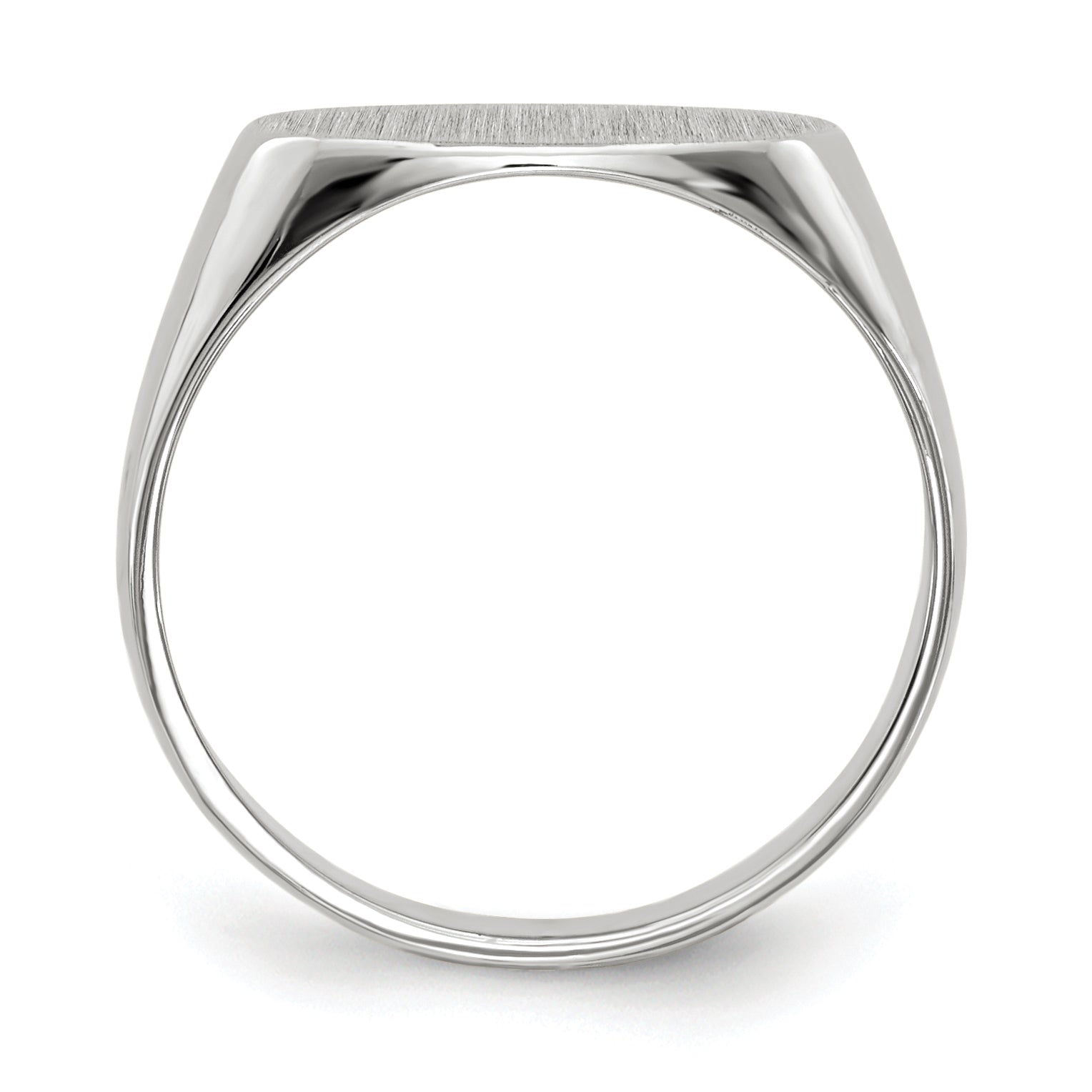 14k White Gold 6.5x12.0mm Closed Back Signet Ring Secondary image