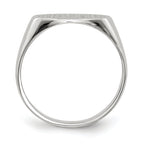 14k White Gold 6.5x12.0mm Closed Back Signet Ring