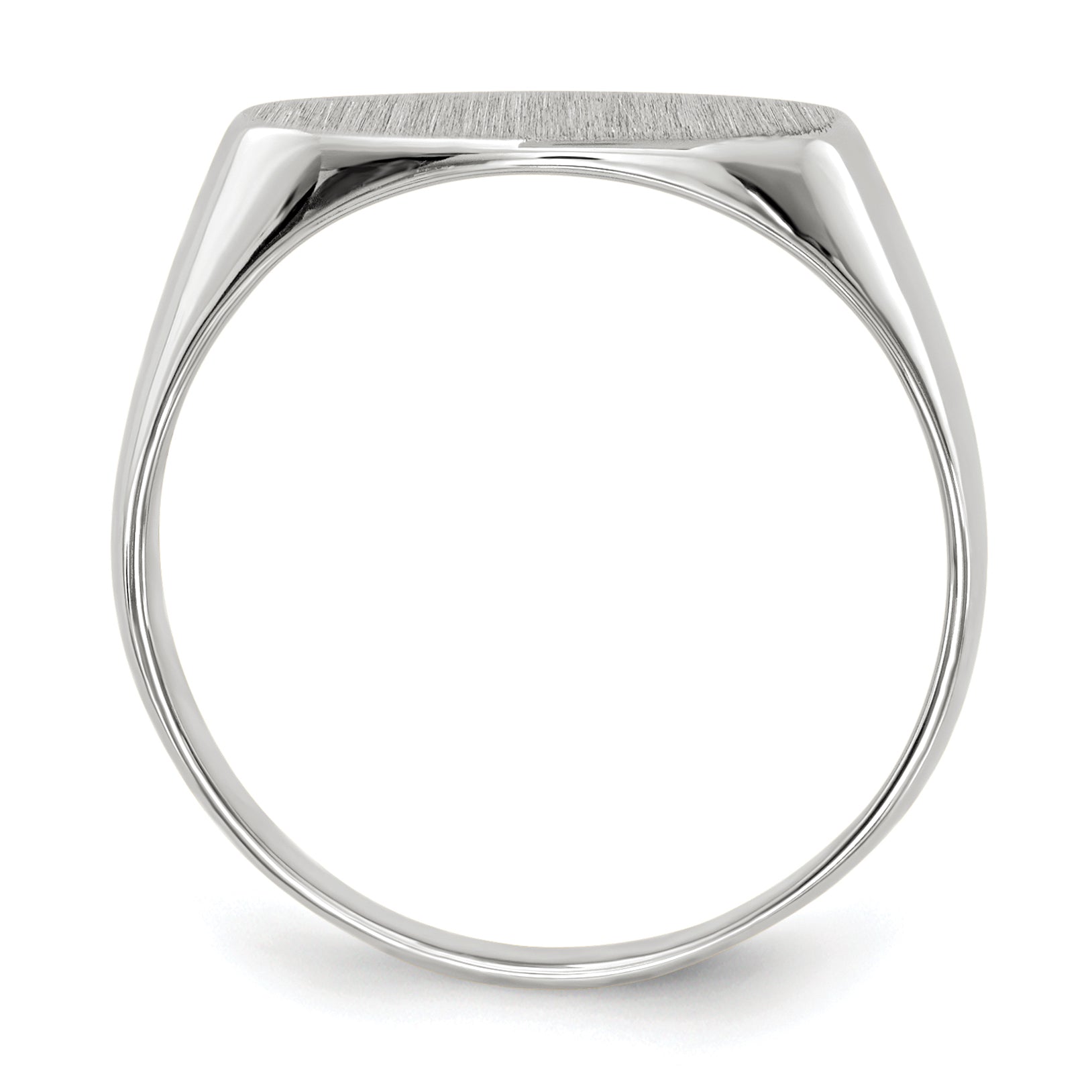 14k White Gold 7.5x13.5mm Closed Back Signet Ring Secondary image
