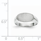 14k White Gold 7.5x13.5mm Closed Back Signet Ring