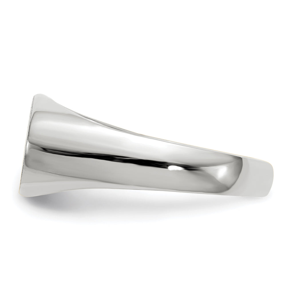 14k White Gold 7.5x13.5mm Open Back Signet Ring