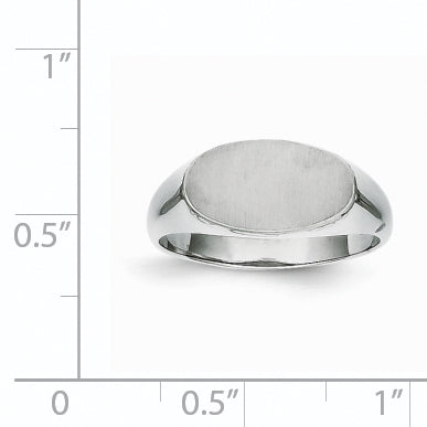 14k White Gold 7.5x13.5mm Open Back Signet Ring
