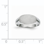 14k White Gold 7.5x13.5mm Open Back Signet Ring
