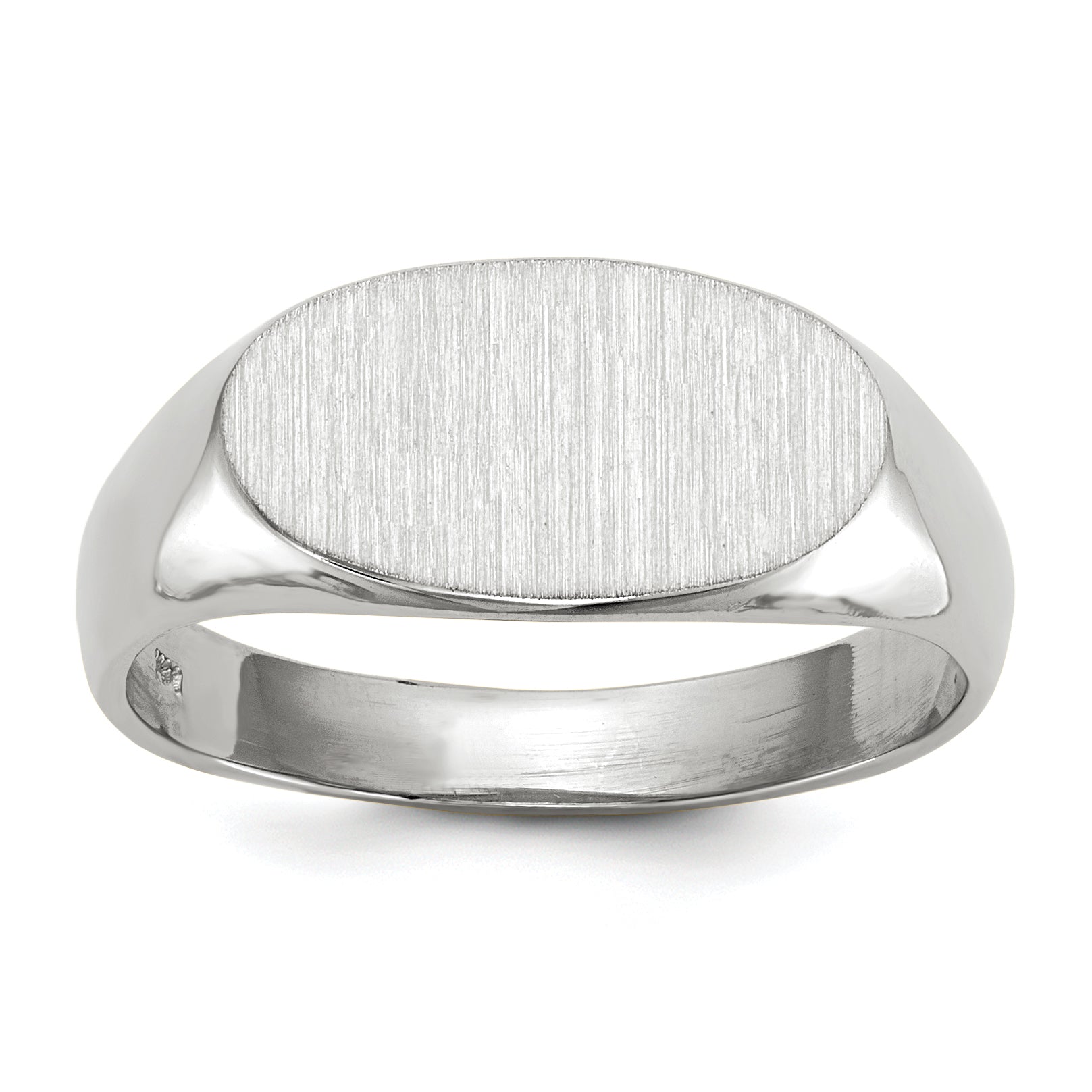 14k White Gold 7.5x13.5mm Open Back Signet Ring Main image