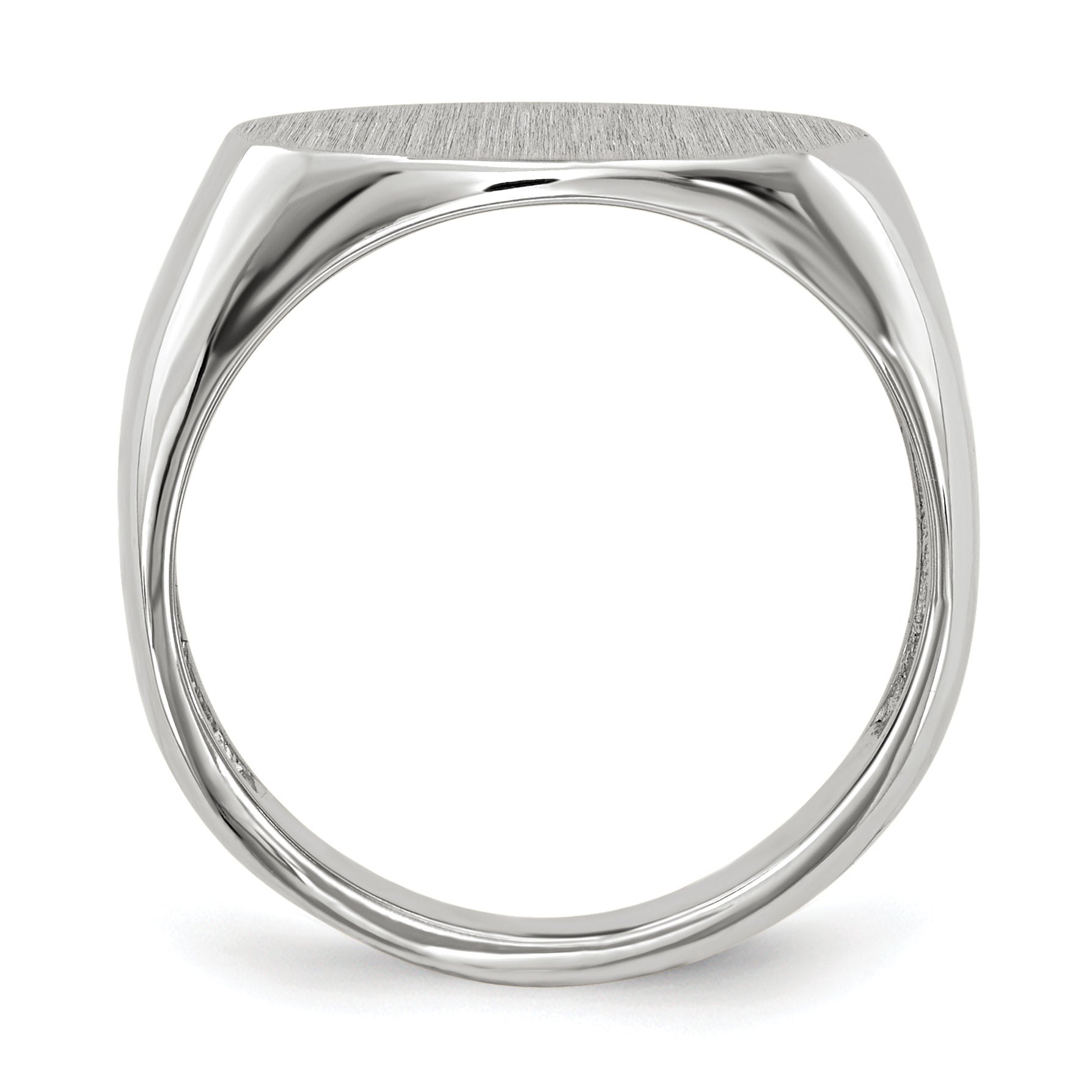 14k White Gold 9.5x15.0mm Open Back Signet Ring