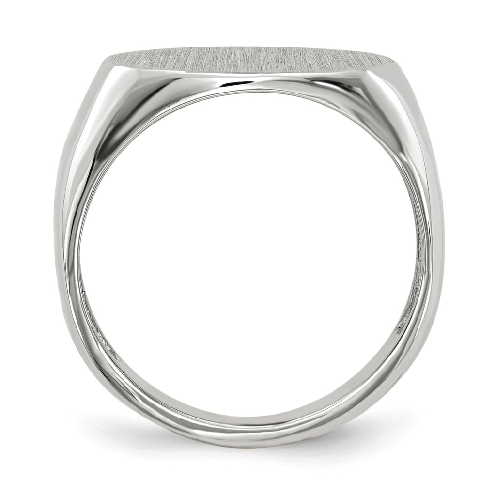 14k White Gold 9.5x15.0mm Open Back Signet Ring