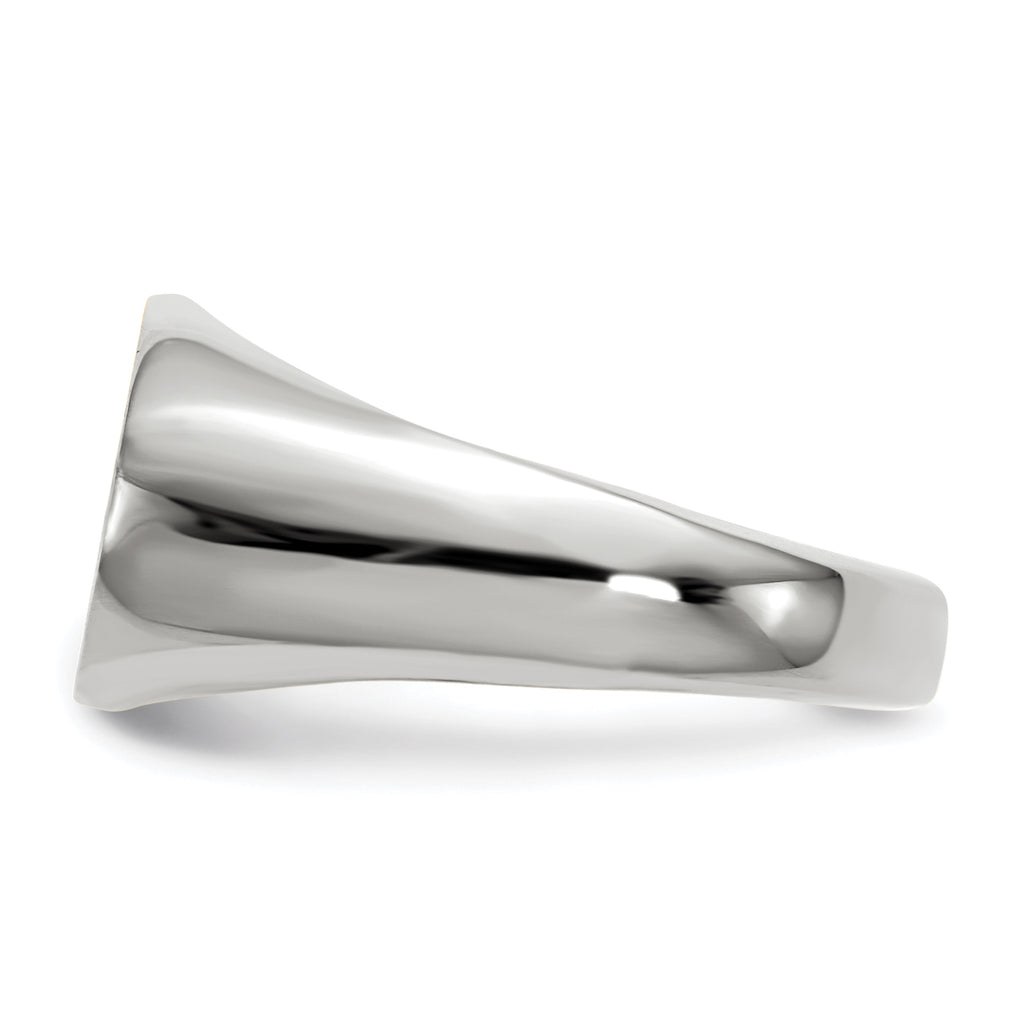 14k White Gold 9.5x15.0mm Open Back Signet Ring