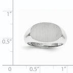 14k White Gold 9.5x15.0mm Open Back Signet Ring