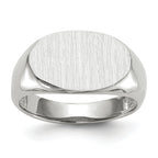 14k White Gold 9.5x15.0mm Open Back Signet Ring