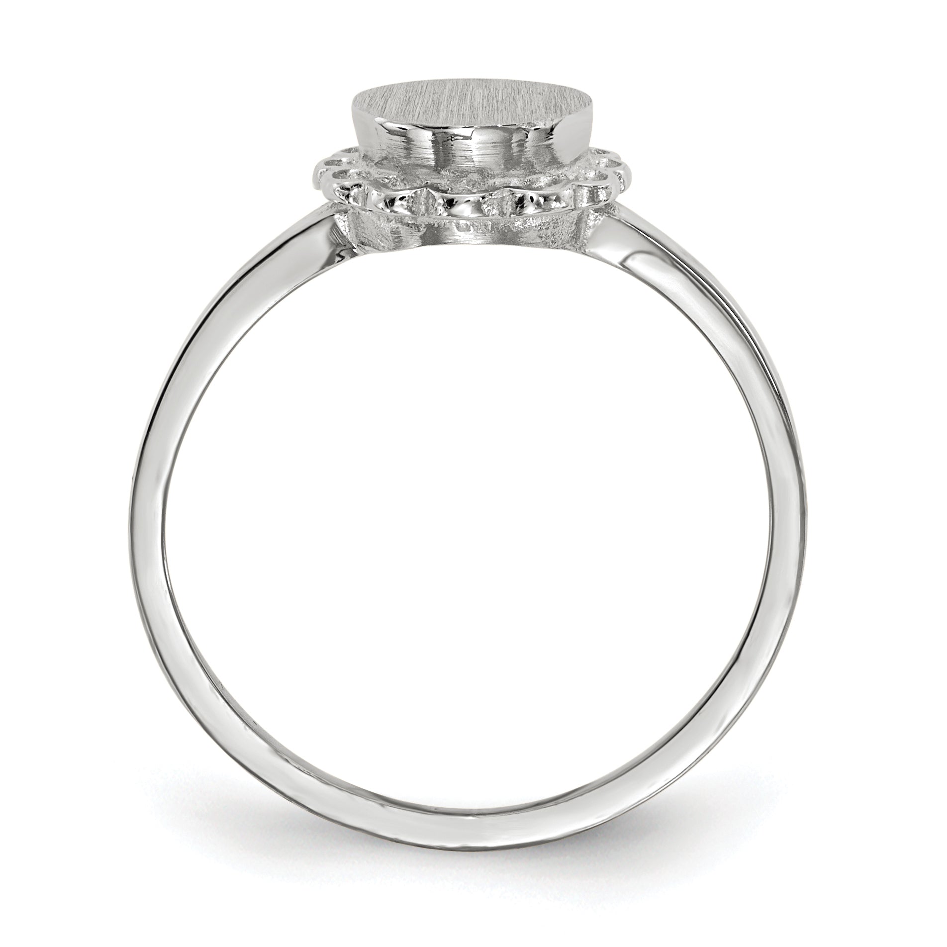 14k White Gold 7.0x6.5mm Open Back Signet Ring Secondary image