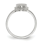 14k White Gold 7.0x6.5mm Open Back Signet Ring