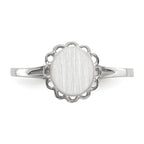 14k White Gold 7.0x6.5mm Open Back Signet Ring