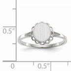 14k White Gold 7.0x6.5mm Open Back Signet Ring