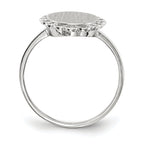 14k White Gold 9.0x8.5mm Open Back Signet Ring