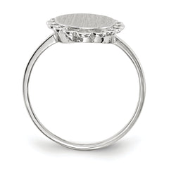 14k White Gold 9.0x8.5mm Open Back Signet Ring