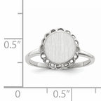 14k White Gold 9.0x8.5mm Open Back Signet Ring