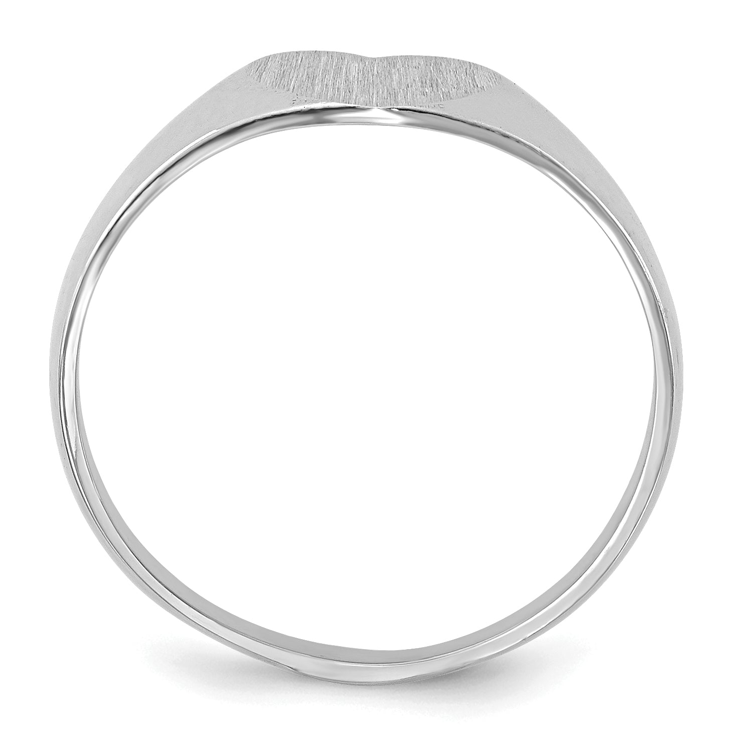 14k White Gold 7.0x9.5mm Closed Back Heart Signet Ring Secondary image