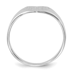 14k White Gold 8.5x9.0mm Closed Back Heart Signet Ring