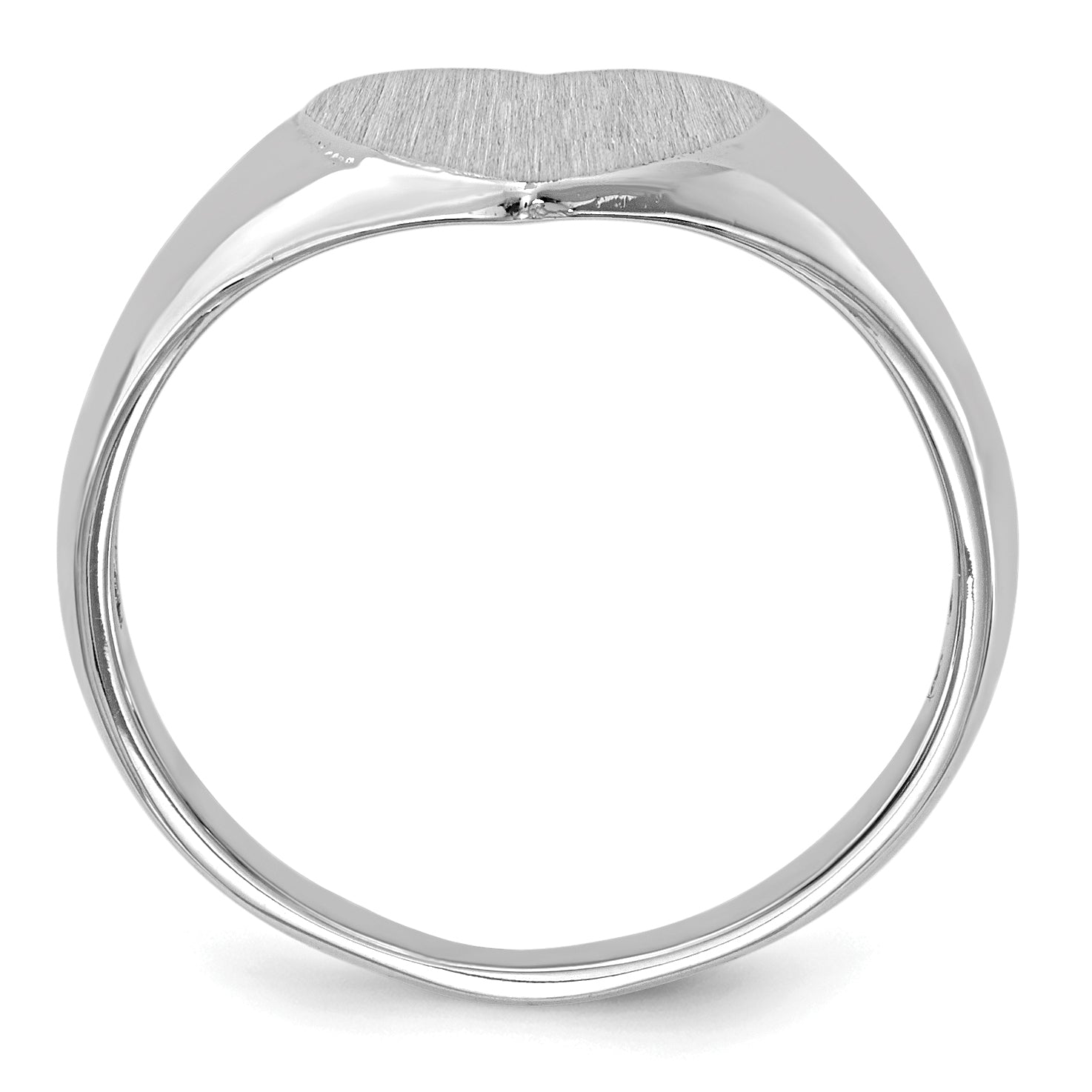 14k White Gold 7.5x8.0mm Closed Back Heart Signet Ring Secondary image