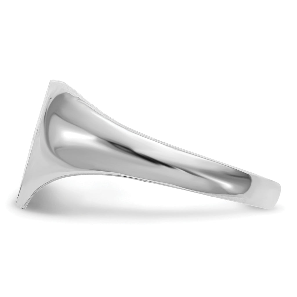 14k White Gold 7.5x8.0mm Closed Back Heart Signet Ring
