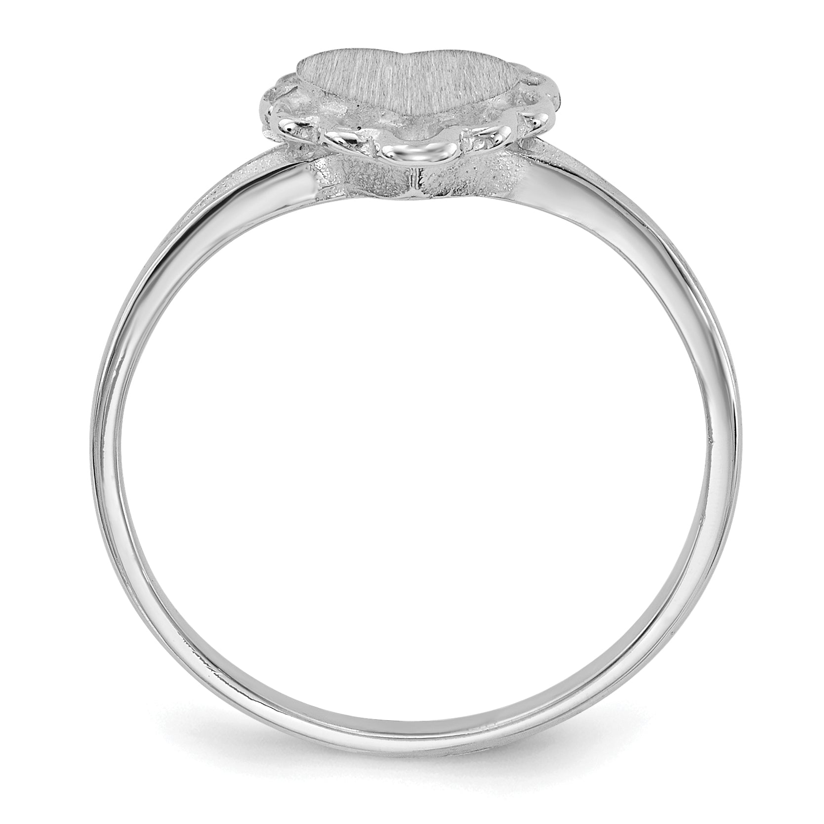 14k White Gold 6.0x6.5mm Open Back Heart Signet Ring Secondary image