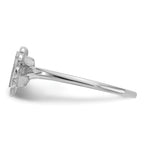 14k White Gold 6.0x6.5mm Open Back Heart Signet Ring
