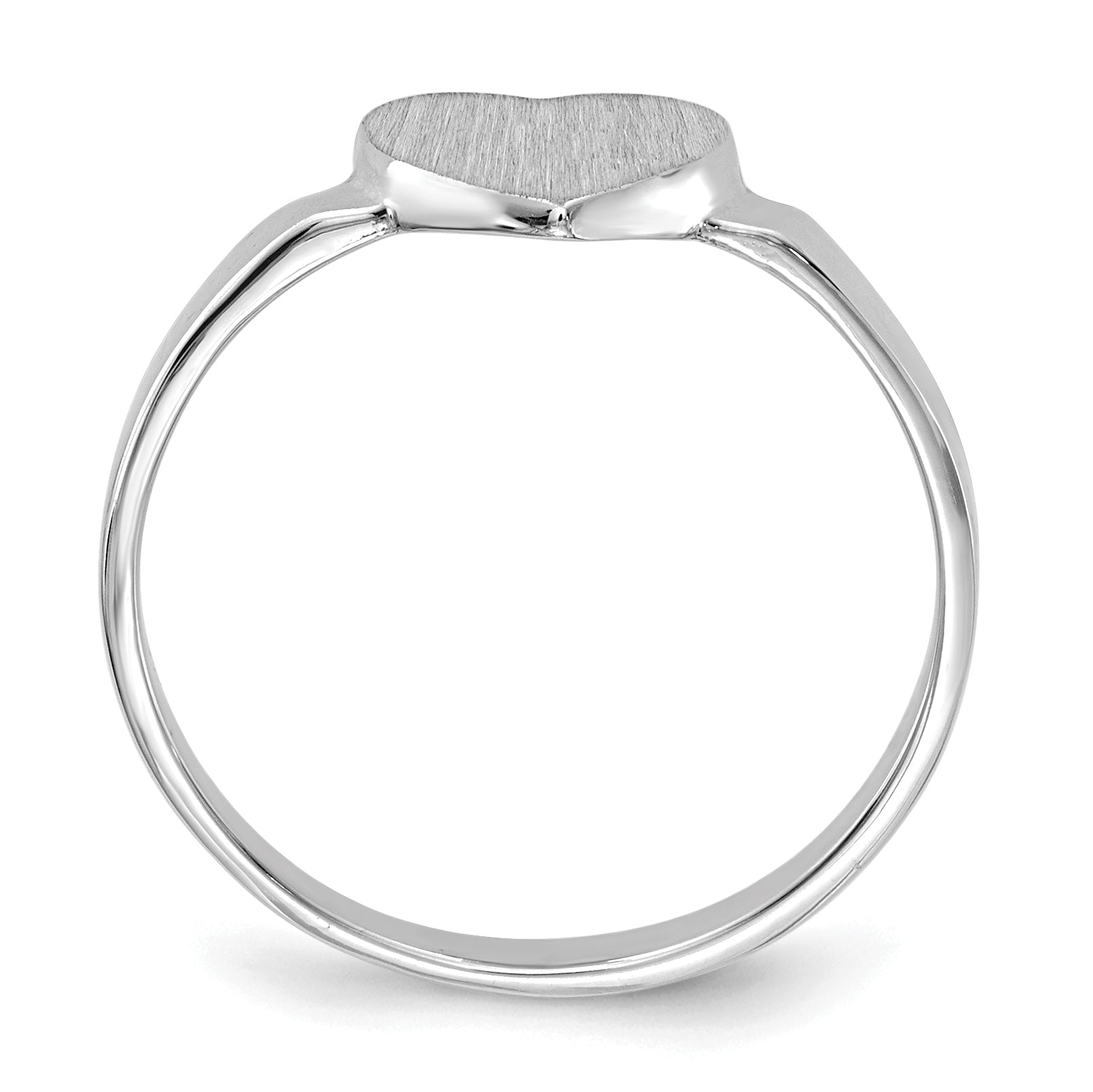 14k White Gold 7.0x7.5mm Open Back Heart Signet Ring Secondary image