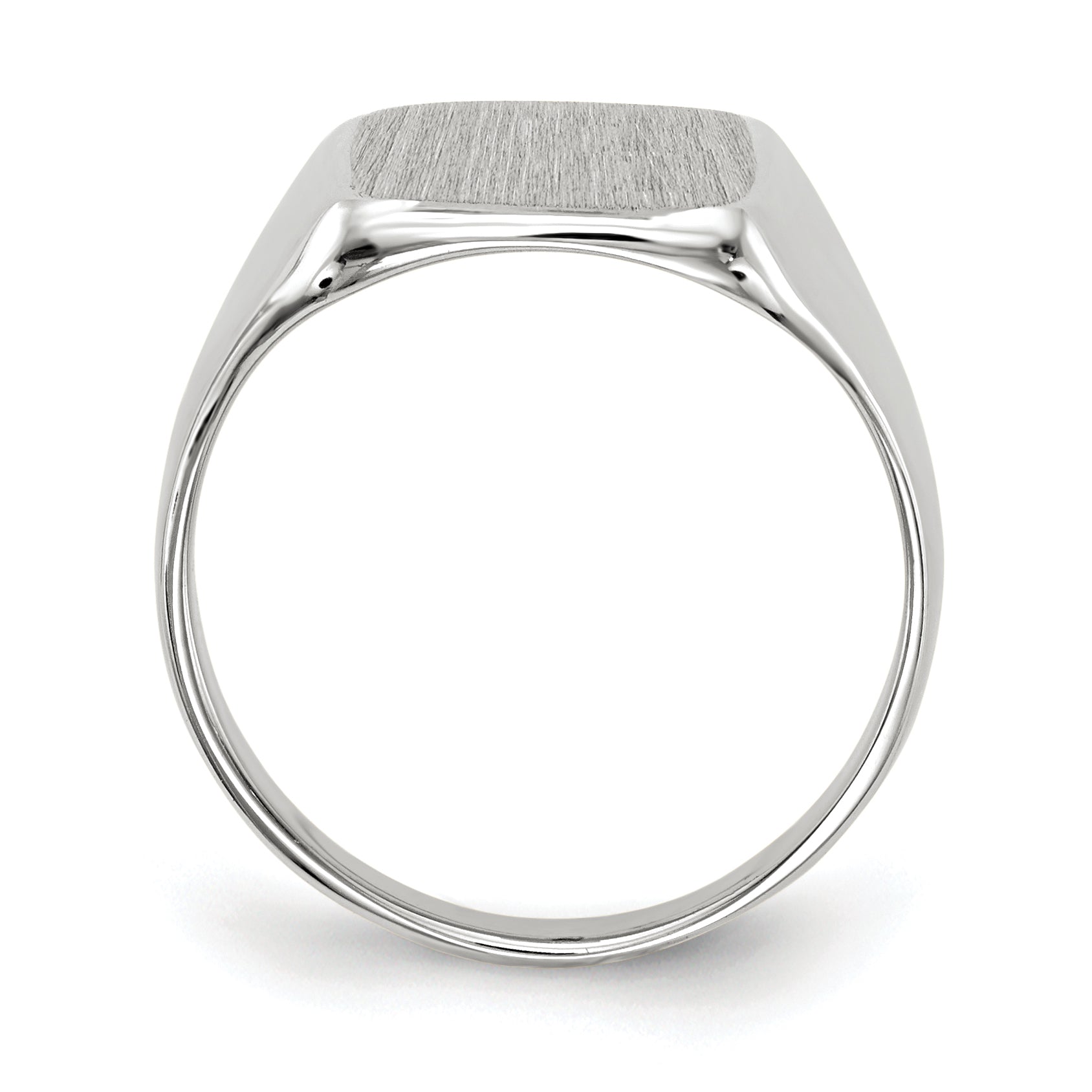 14k White Gold 11.0x10.5mm Closed Back Signet Ring Secondary image