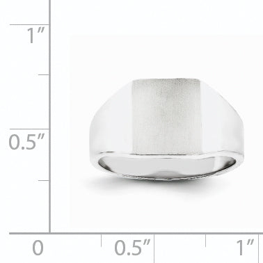 14k White Gold 11.0x10.5mm Open Back Signet Ring