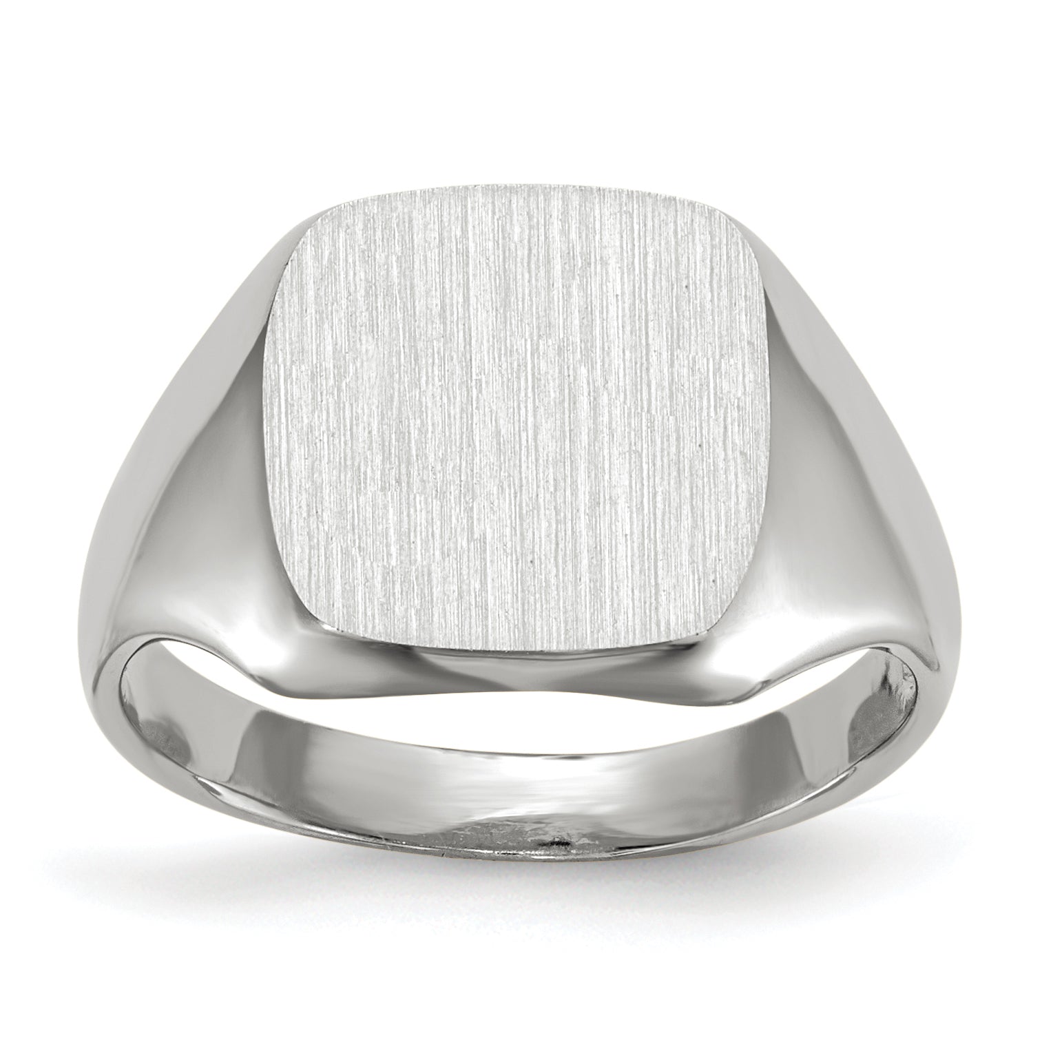 14k White Gold 11.0x10.5mm Open Back Signet Ring Main image