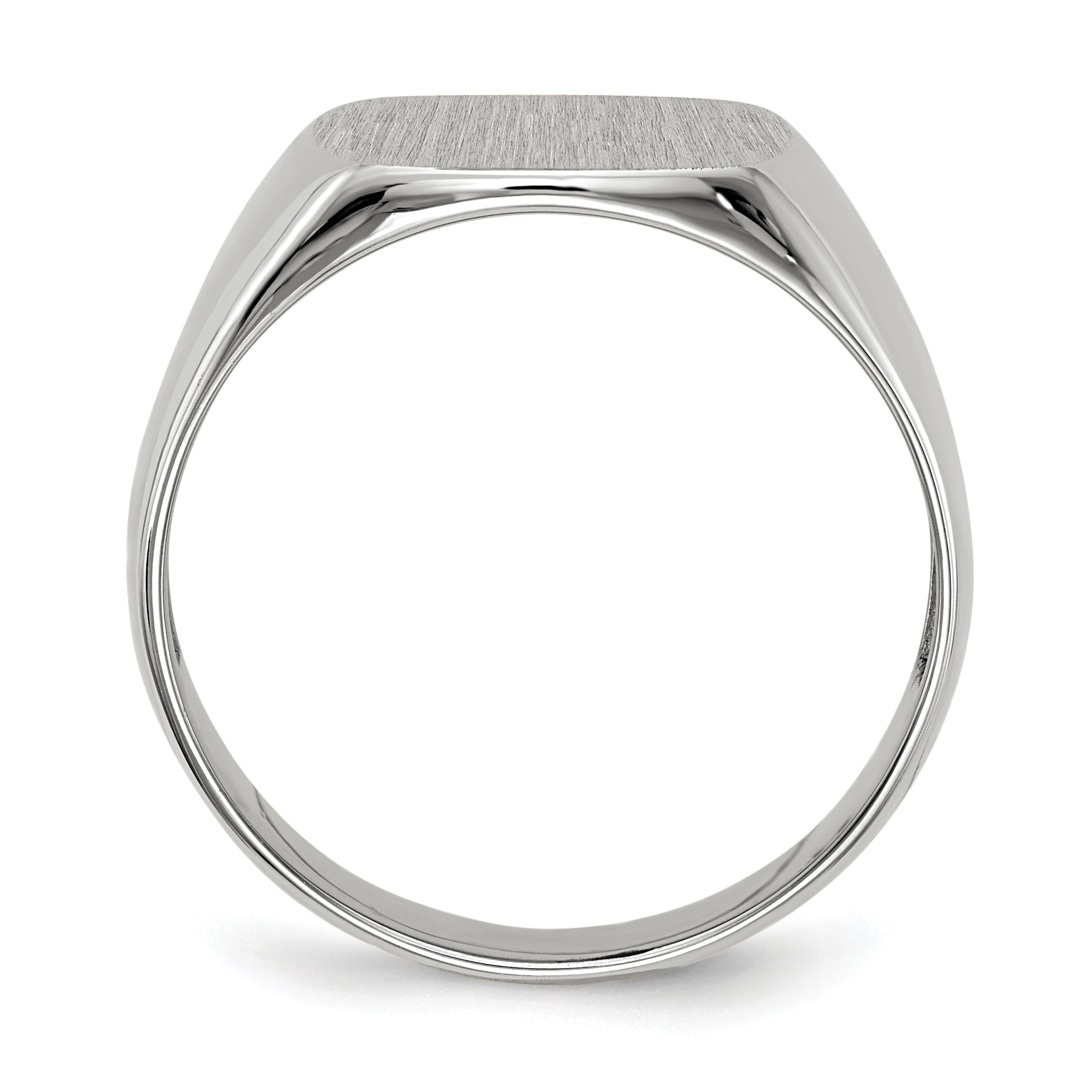14k White Gold 12.5x12.5mm Open Back Signet Ring Secondary image