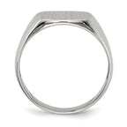 14k White Gold 12.5x12.5mm Open Back Signet Ring