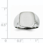 14k White Gold 12.5x12.5mm Open Back Signet Ring