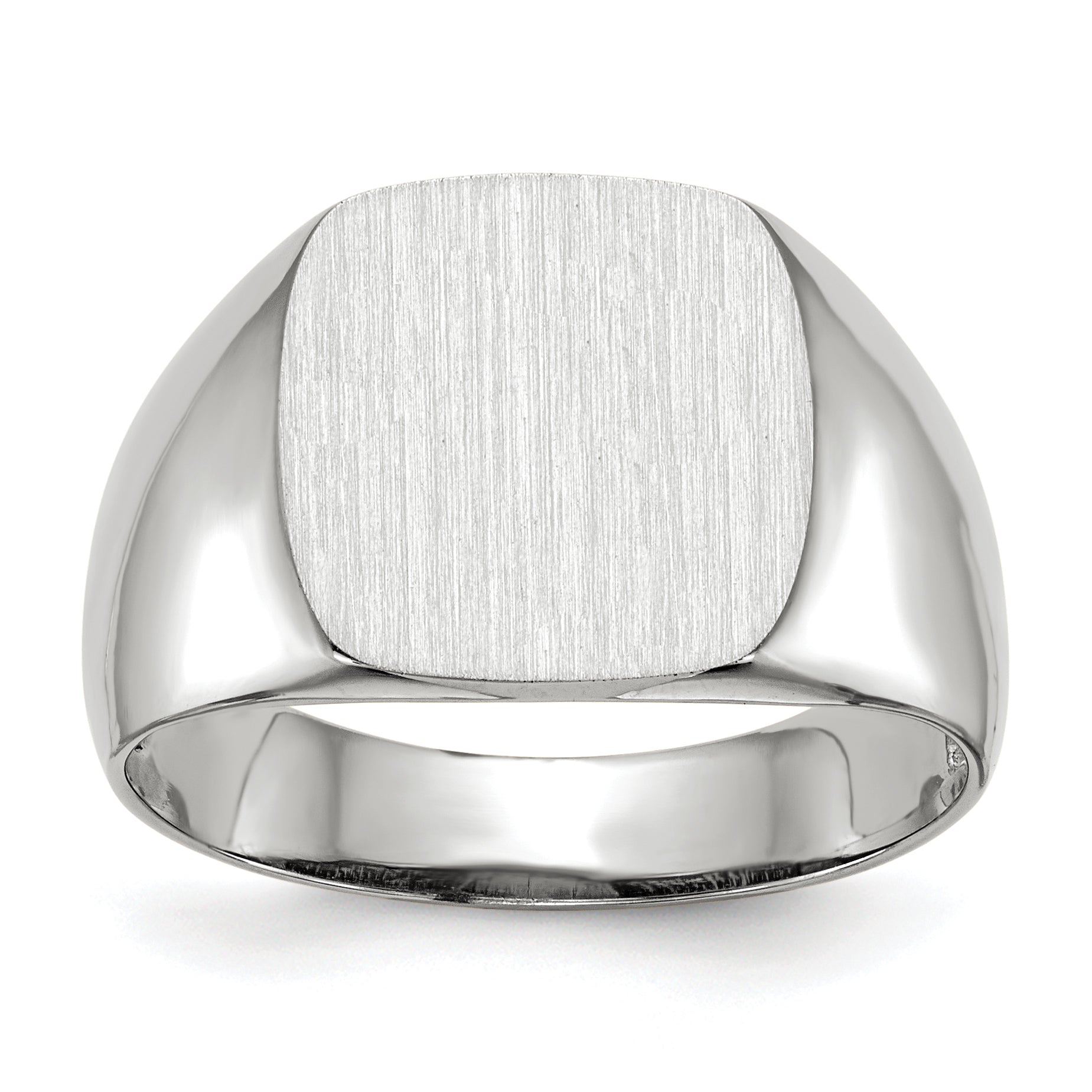14k White Gold 12.5x12.5mm Open Back Signet Ring Main image