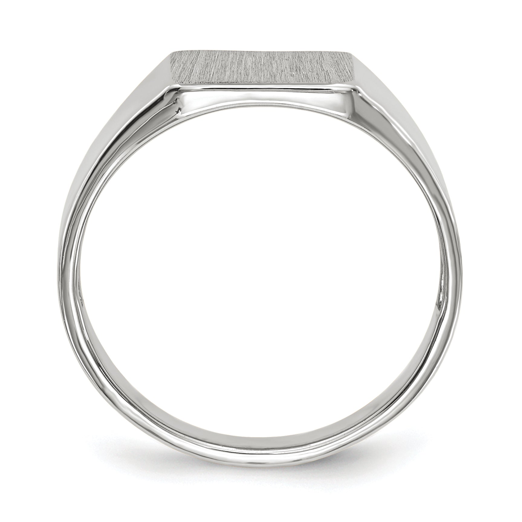14k White Gold 9.5x8.5mm Closed Back Signet Ring Secondary image