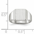14k White Gold 9.5x8.5mm Closed Back Signet Ring