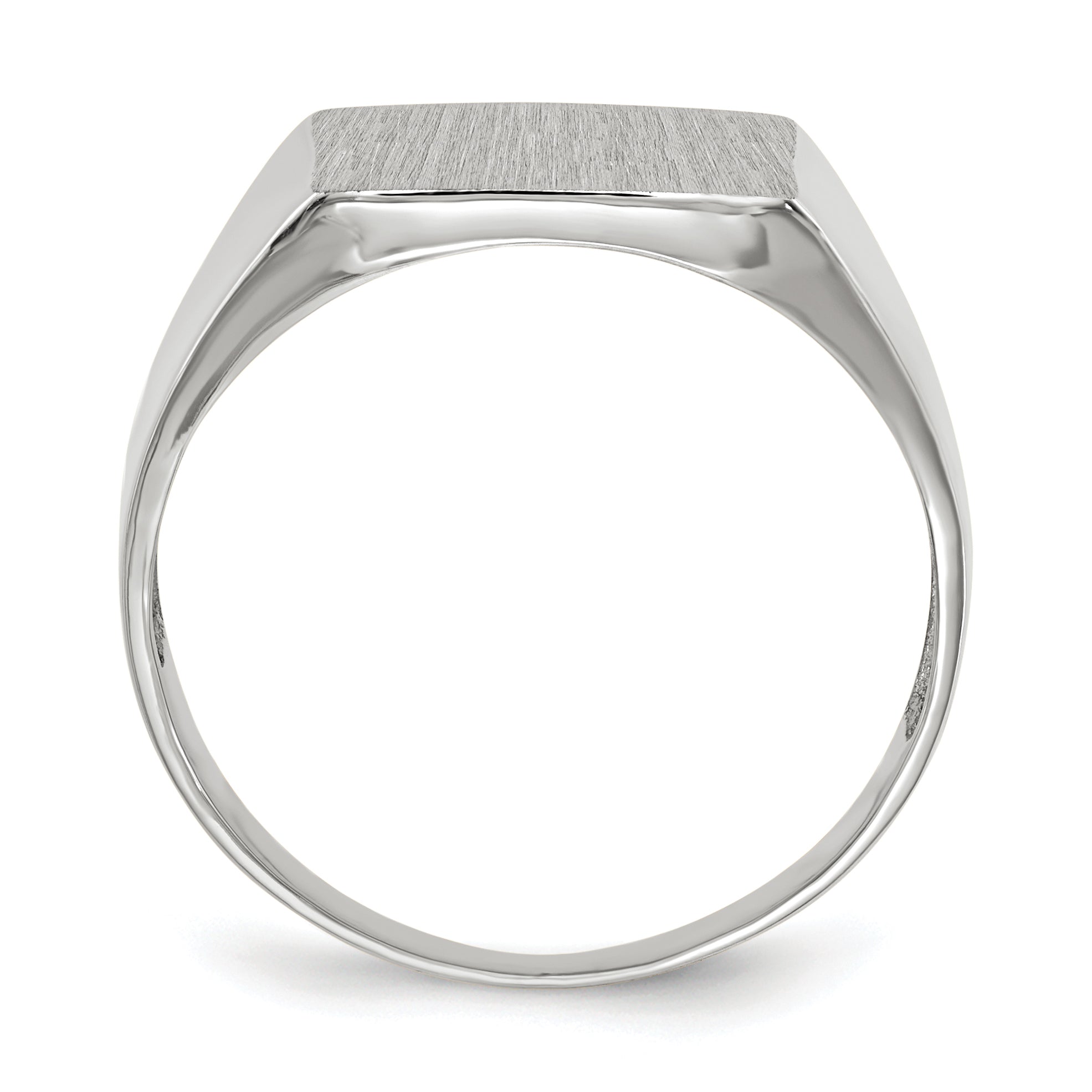 14k White Gold 13.0x13.0mm Closed Back Signet Ring Secondary image