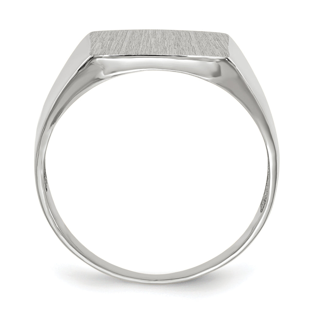 14k White Gold 13.0x13.0mm Closed Back Signet Ring