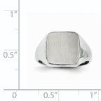 14k White Gold 9.5x8.5mm Open Back Signet Ring