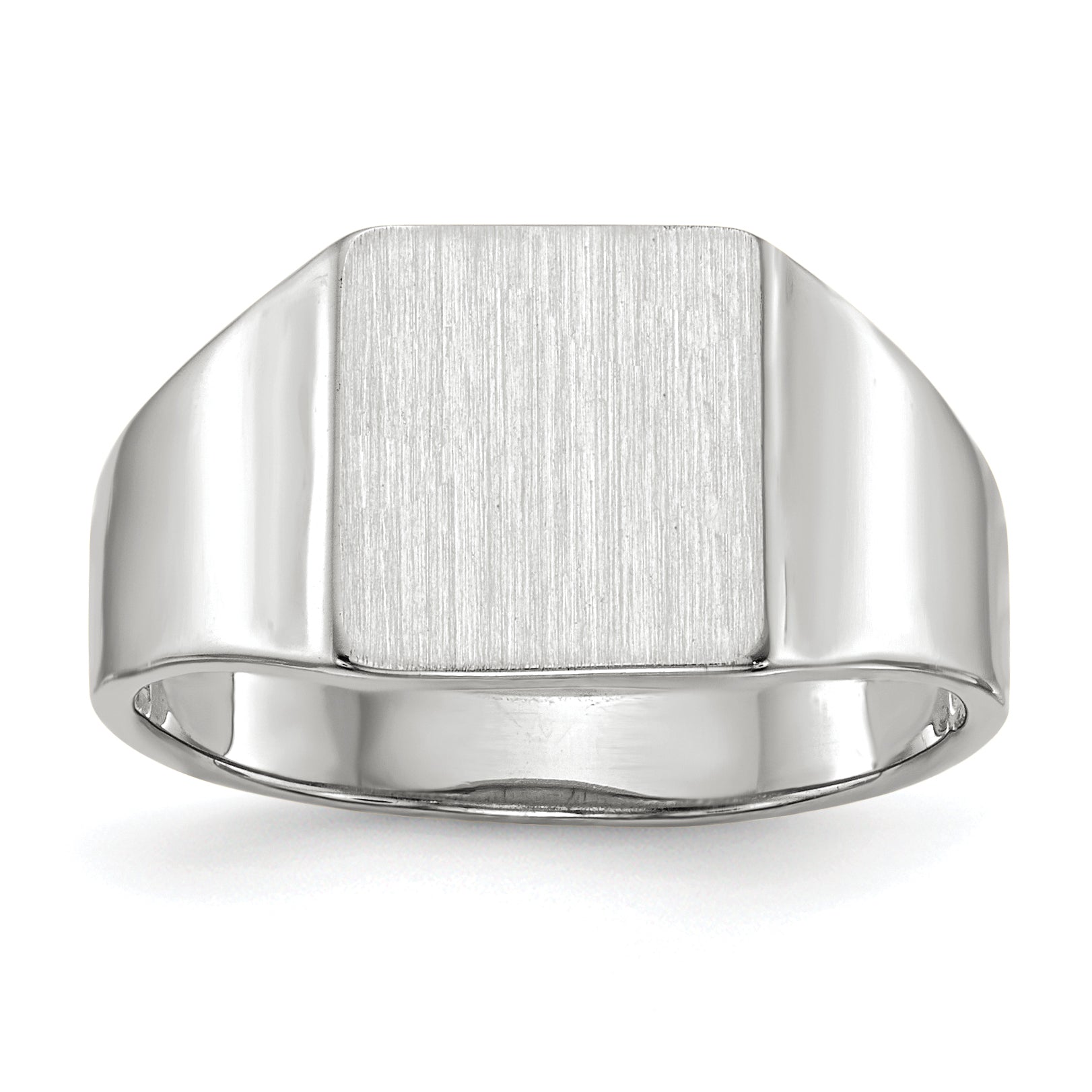 14k White Gold 9.5x8.5mm Open Back Signet Ring Main image