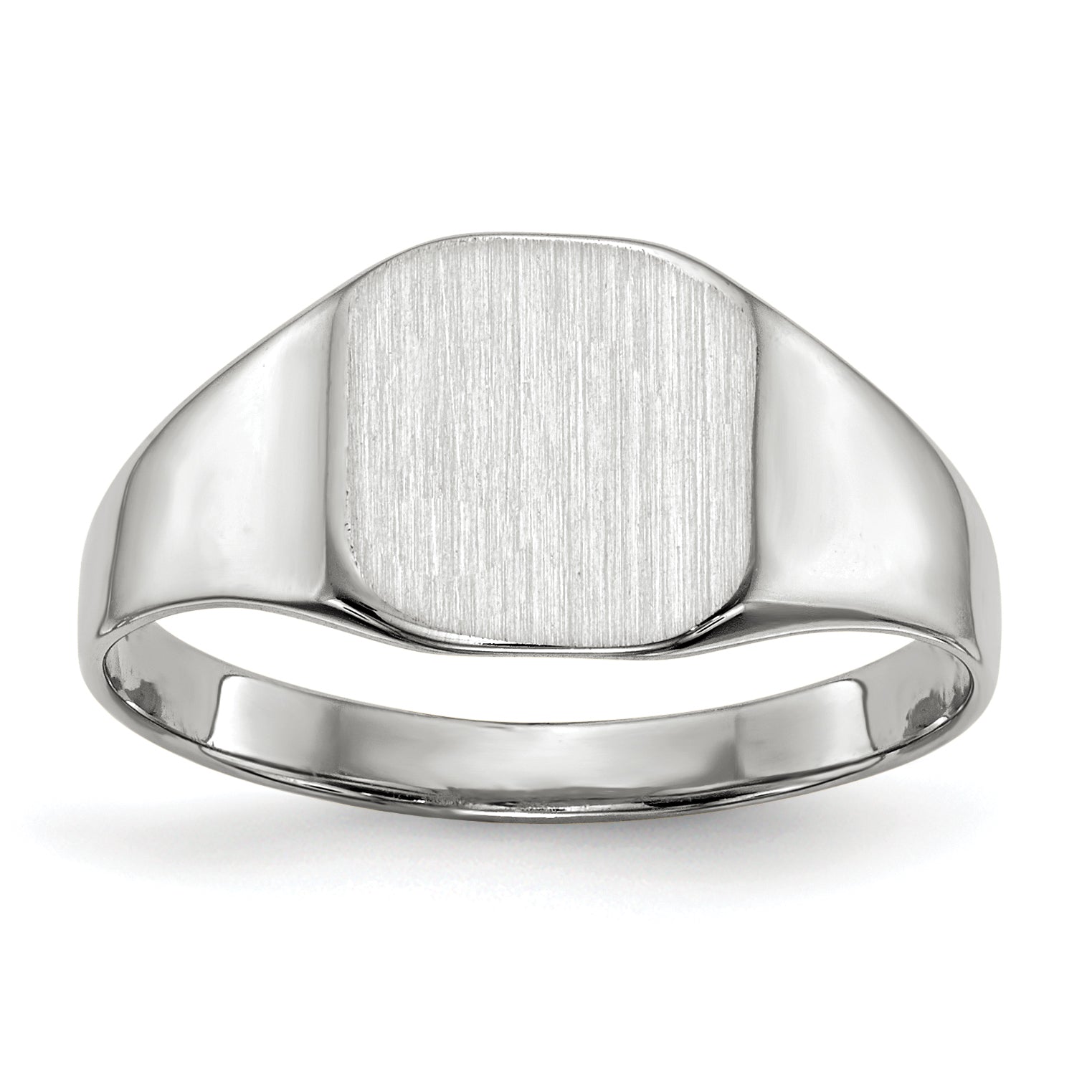 14k White Gold 8.5x8.5mm Closed Back Signet Ring Main image