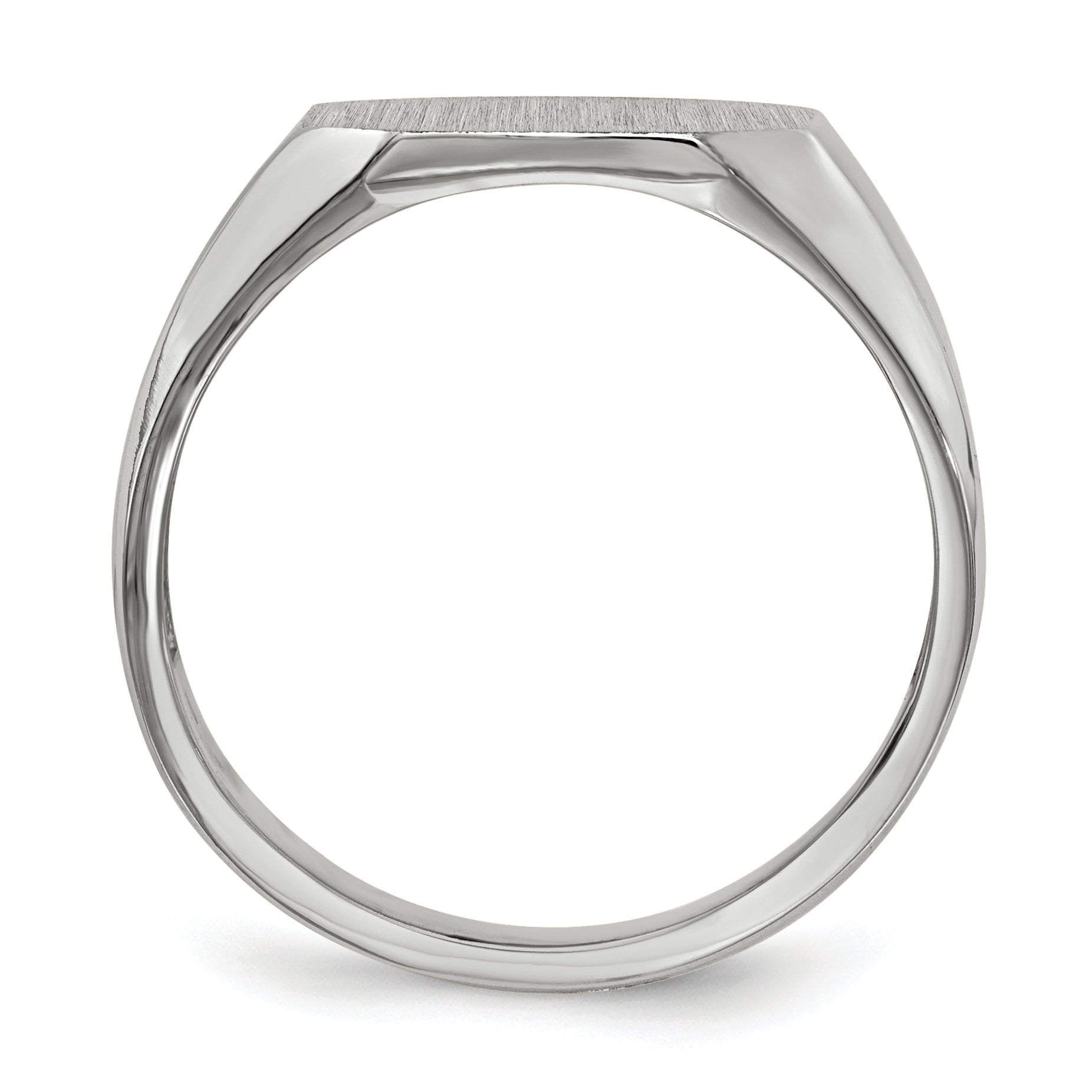 14k White Gold 11.0x11.0mm Open Back Men's Signet Ring Secondary image