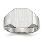14k White Gold 11.0x11.0mm Open Back Men's Signet Ring